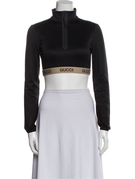 gucci croptop|gucci mock neck top.